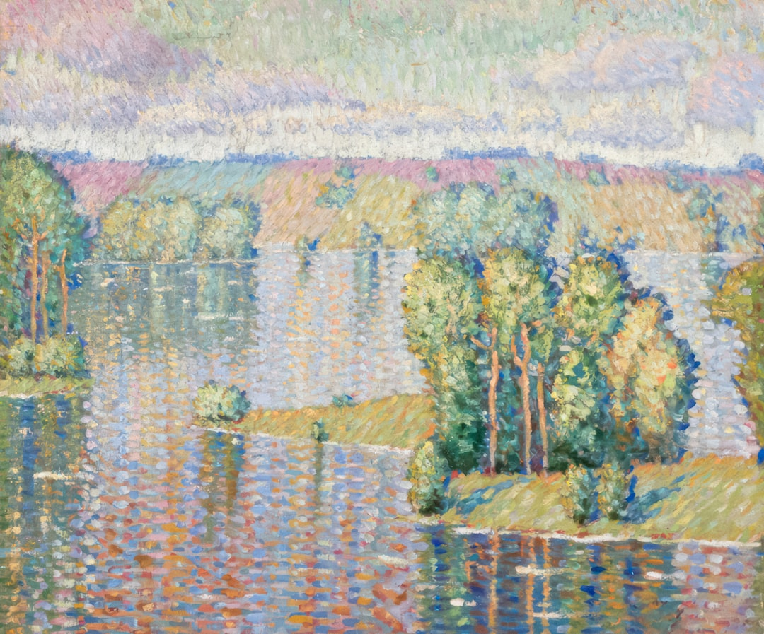 Abstrakte Malerei in Blau und Gold